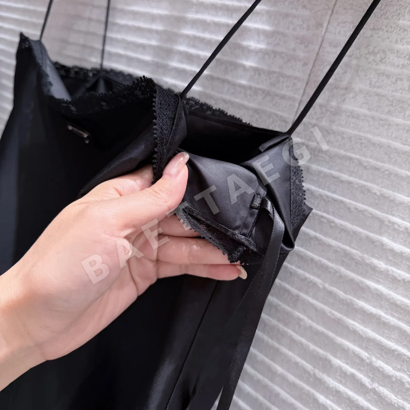 프라다 나일론 레이스 A라인 원피스 상세 이미지 5