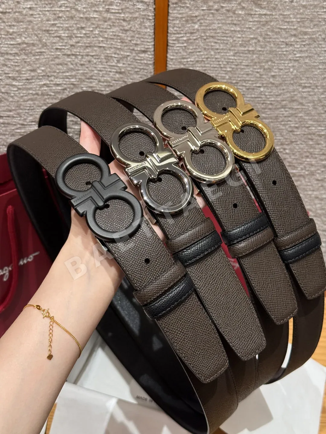 페레가모 간치니 양면 가죽 벨트 상세 이미지 8