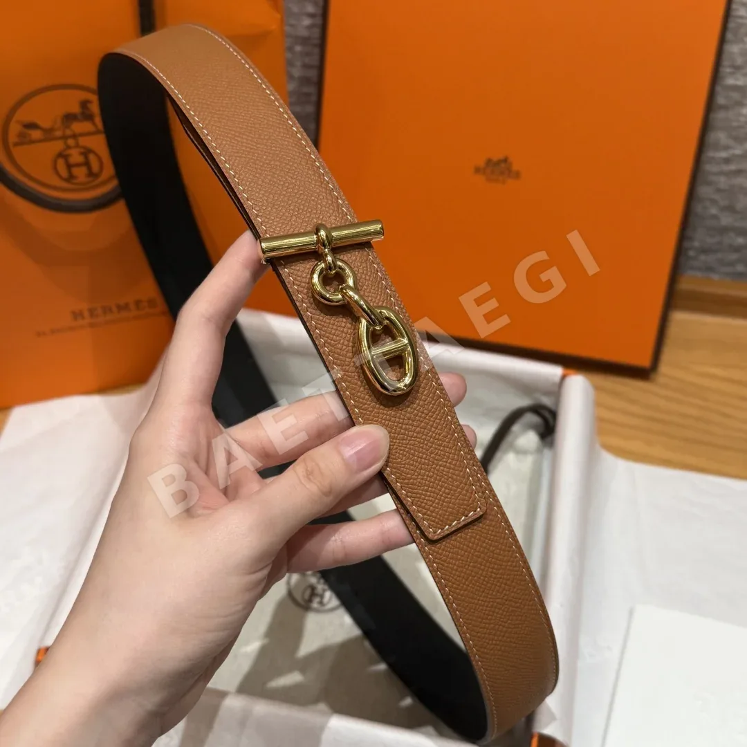 에르메스 셰느 당크르 버클 양면 가죽 벨트 상세 이미지 5