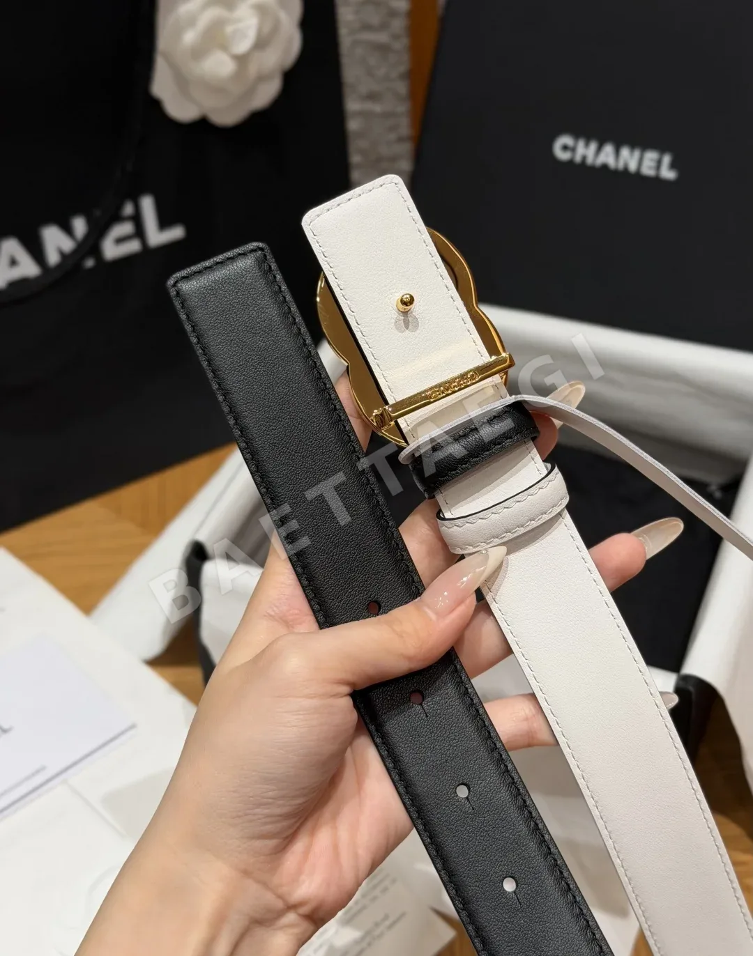 샤넬 더블 C 가죽 벨트 30mm 상세 이미지 9