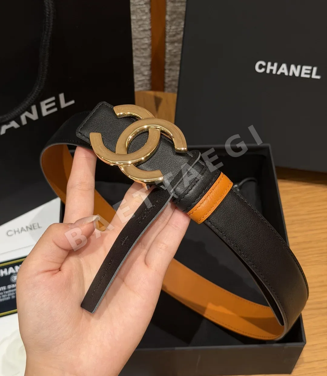 샤넬 더블 C 버클 양면 가죽 벨트 상세 이미지 4
