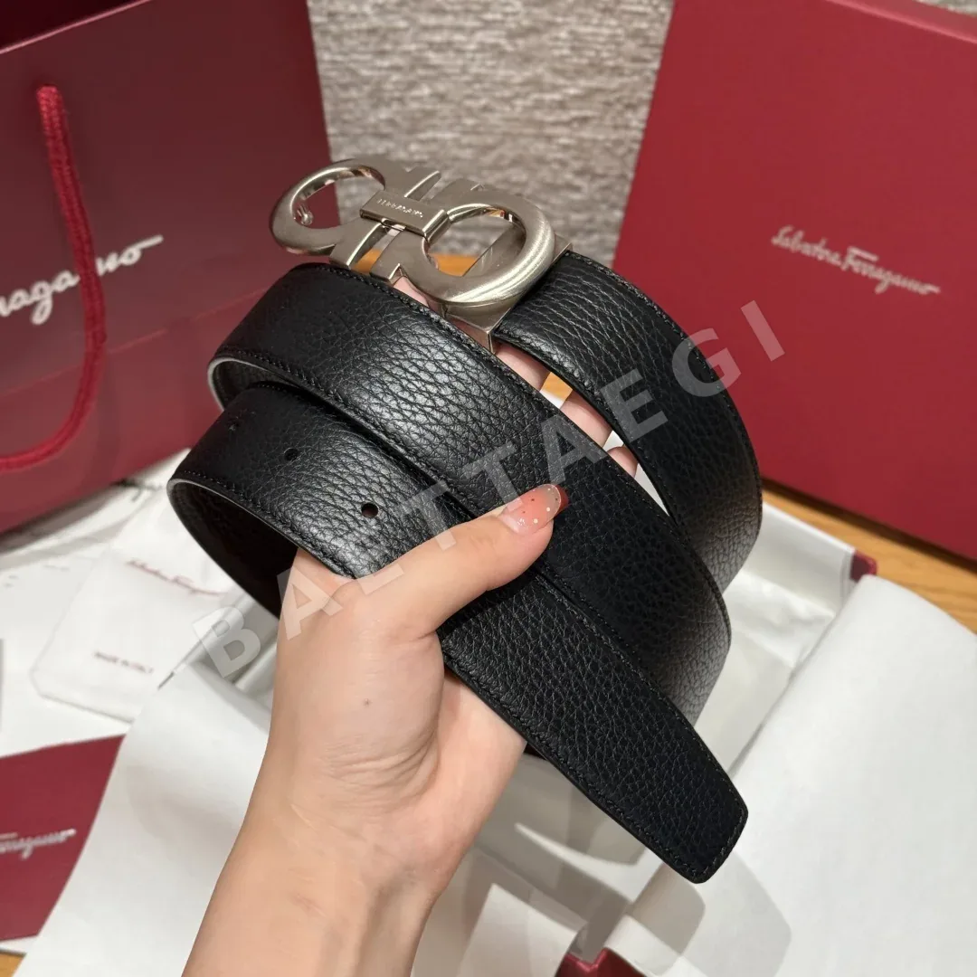 페레가모 간치니 버클 양면 가죽 벨트 상세 이미지 3