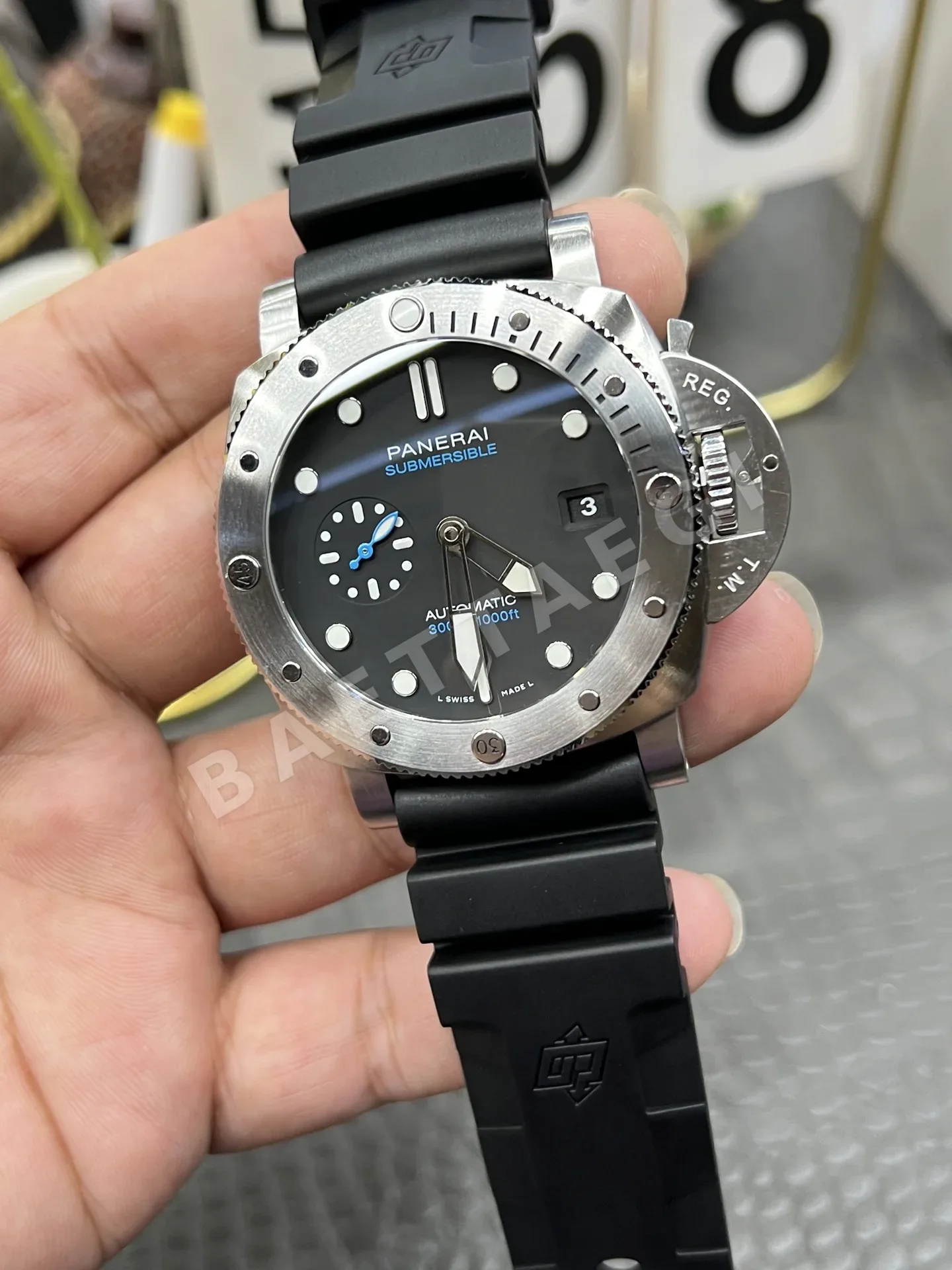 파네라이 PAM1229 블루 바늘 자동 시계 상세 이미지 5
