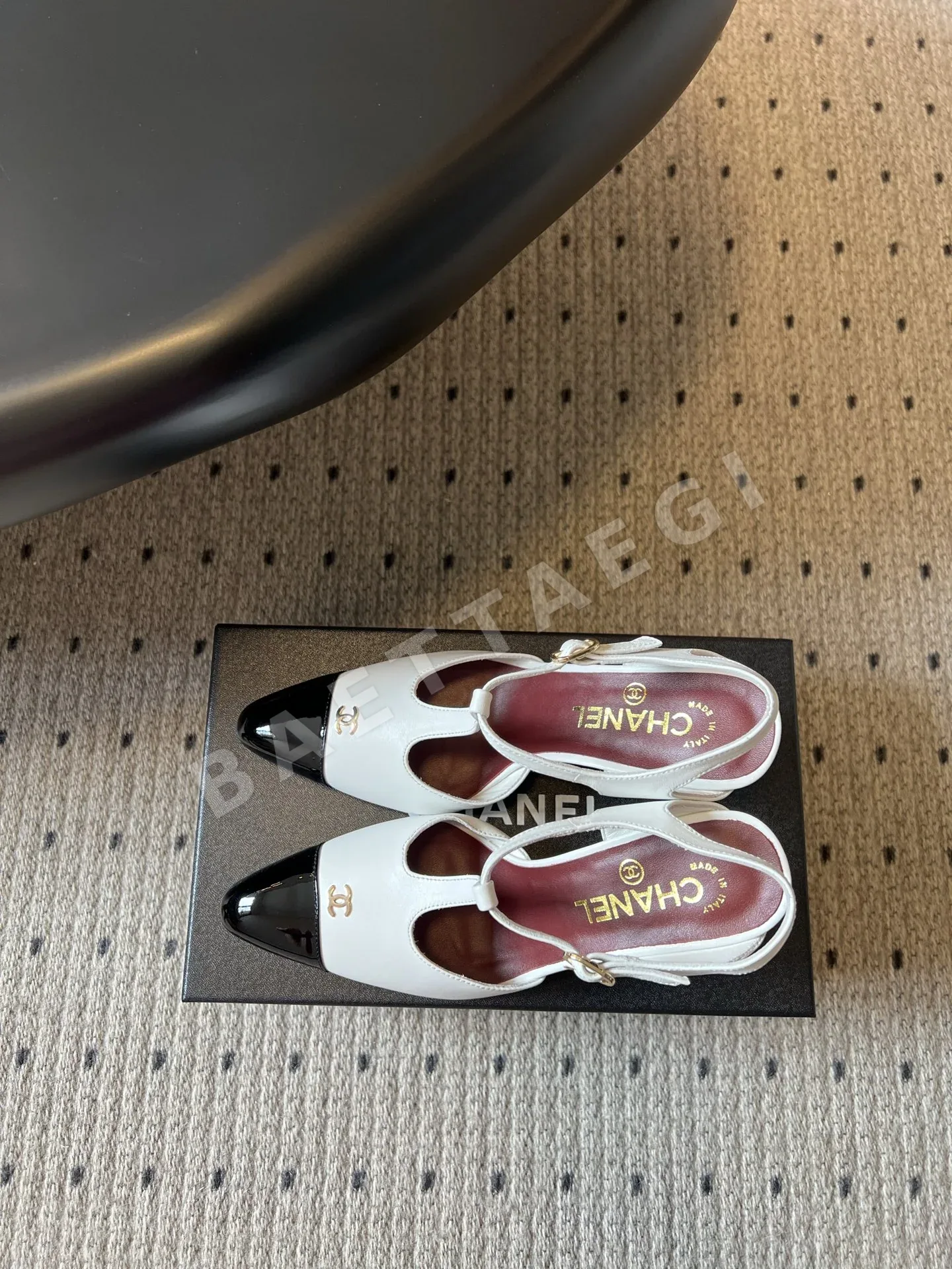 샤넬 컬러 블록 T 스트랩 하이힐 샌들 상세 이미지 6