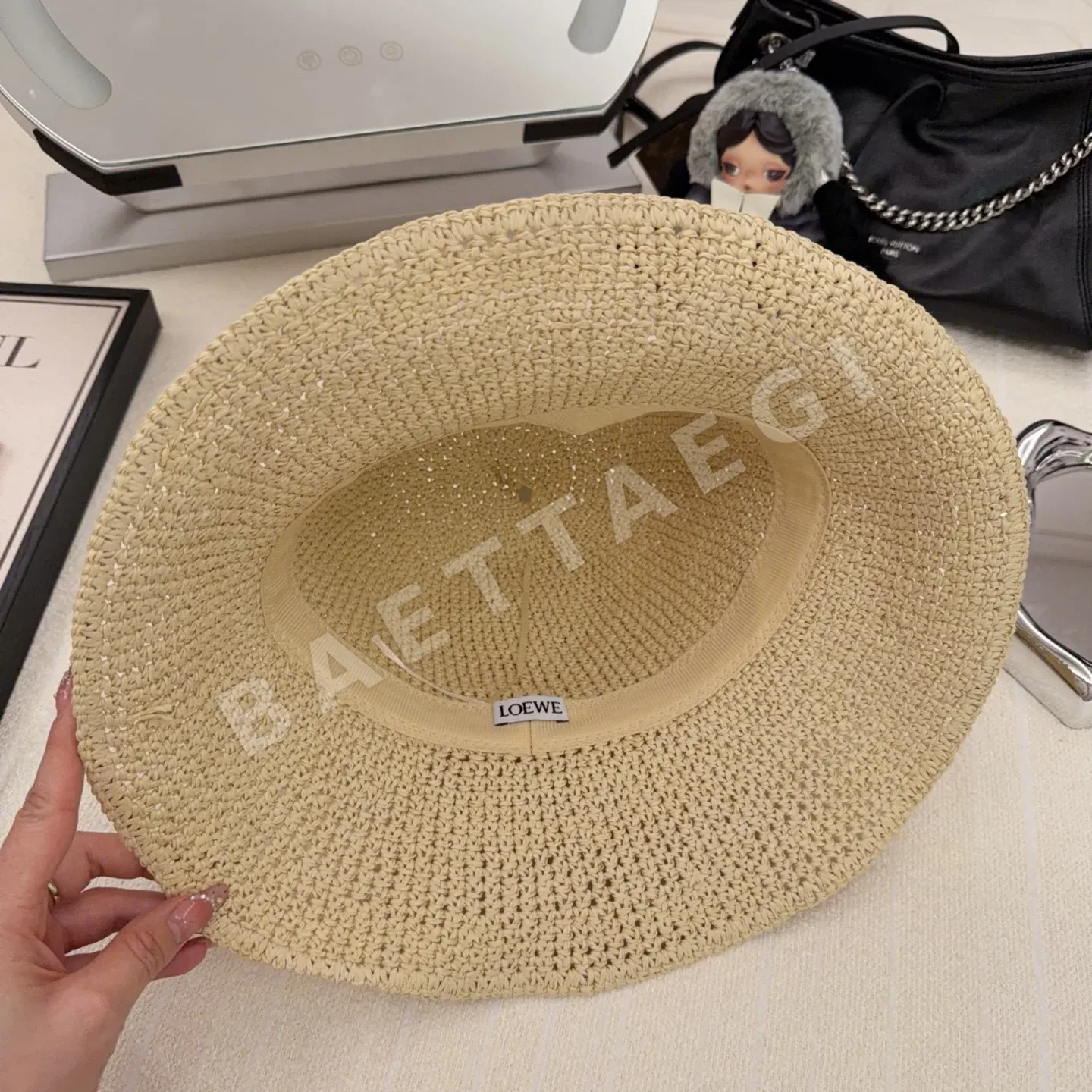 로에베 크로셰 자수 밀짚모자 상세 이미지 4