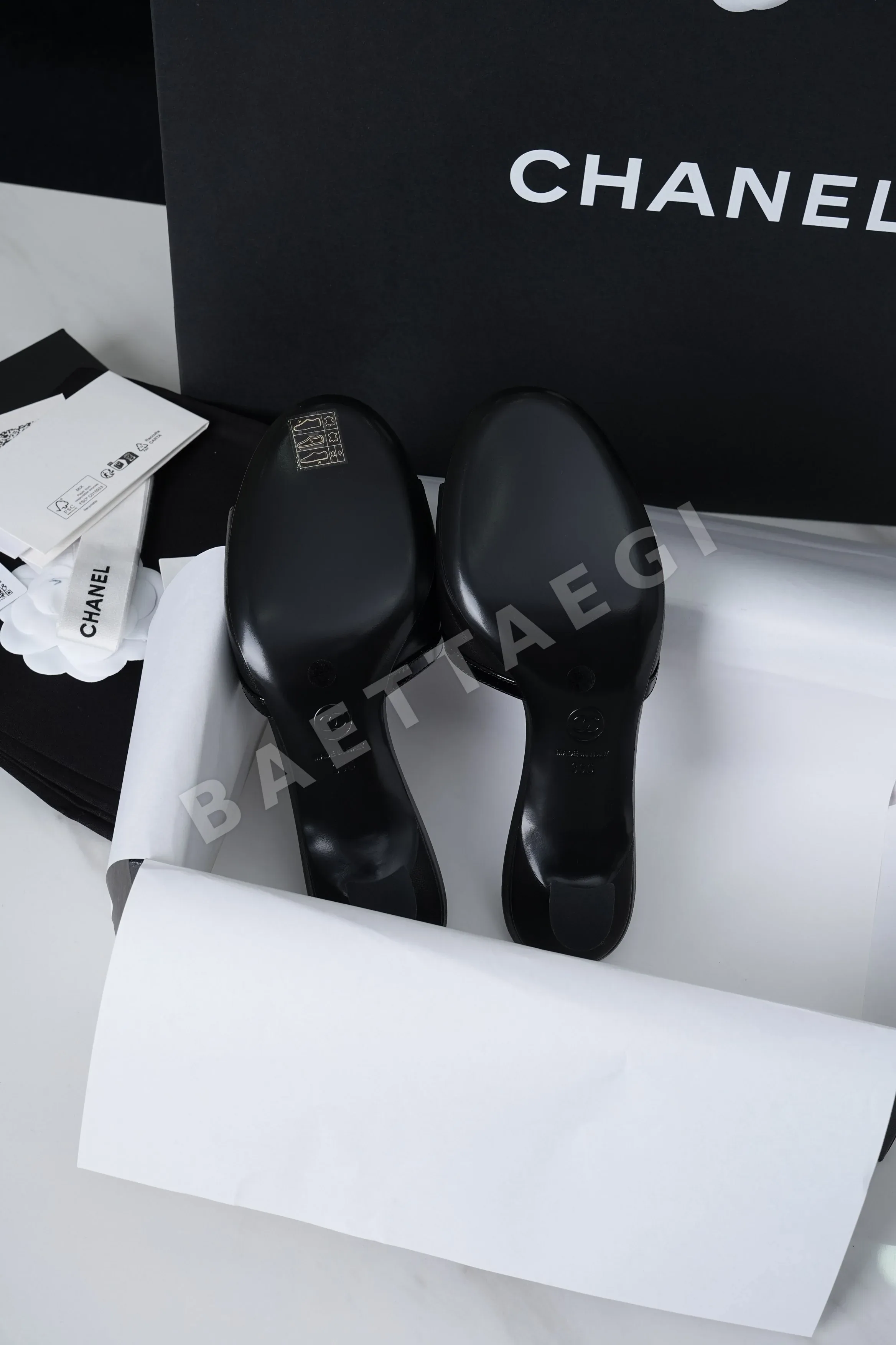 샤넬 샌들 블랙 키튼 힐 상세 이미지 9