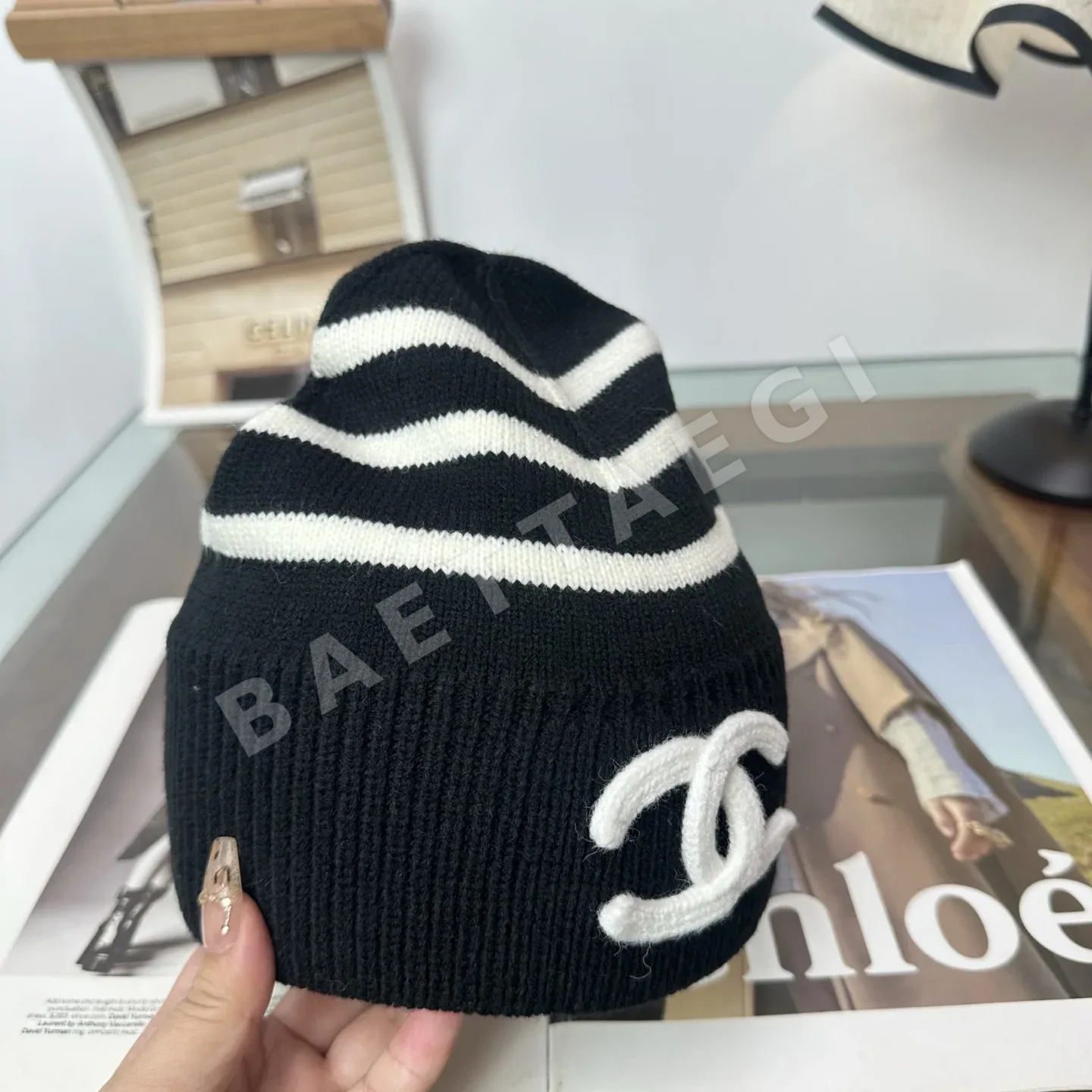 샤넬 니트 비니 모자 상세 이미지 8