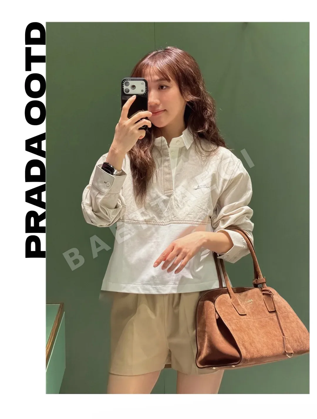 프라다 나일론 드로스트링 여성 반바지 상세 이미지 6