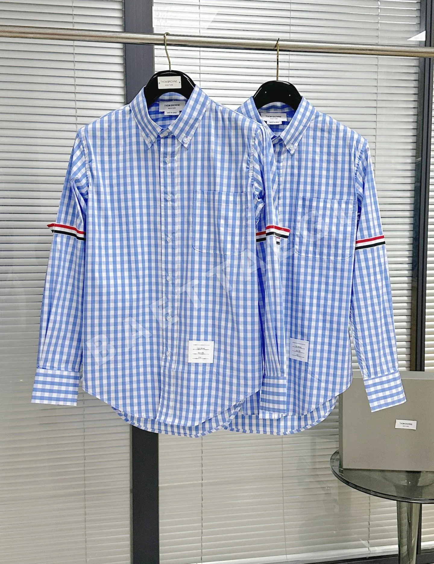 톰브라운 체크 네이비 블루 브라운 남성 셔츠 레플리카 상세 이미지 2