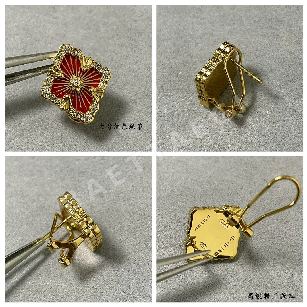 부첼라티 오페라 컬렉션 레드 에나멜 클로버 귀걸이 상세 이미지 9