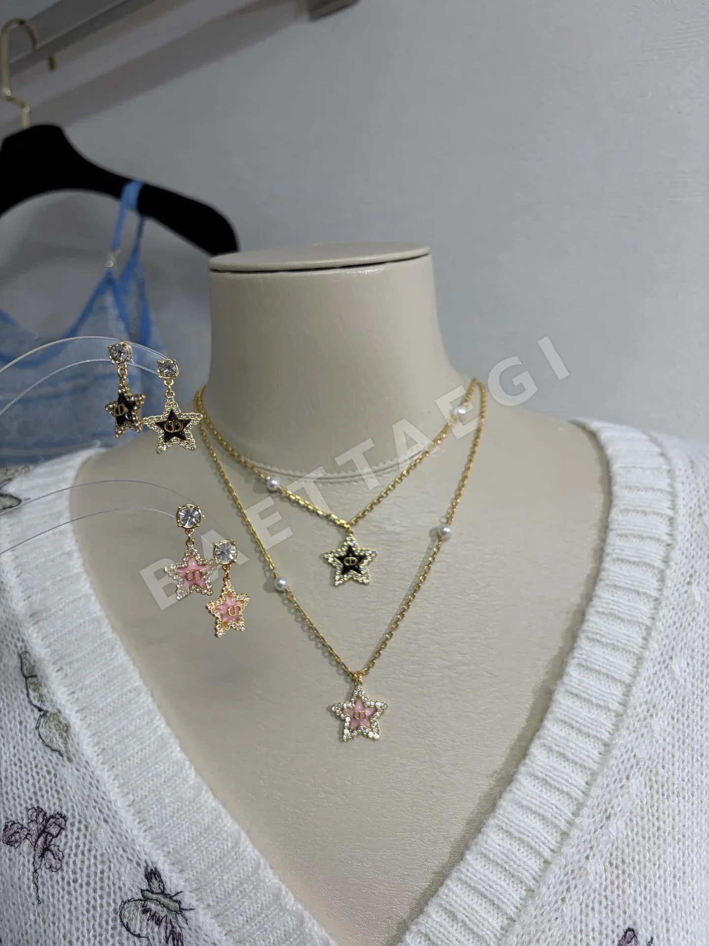 디올 핑크 스타 스와로브스키 귀걸이 상세 이미지 8