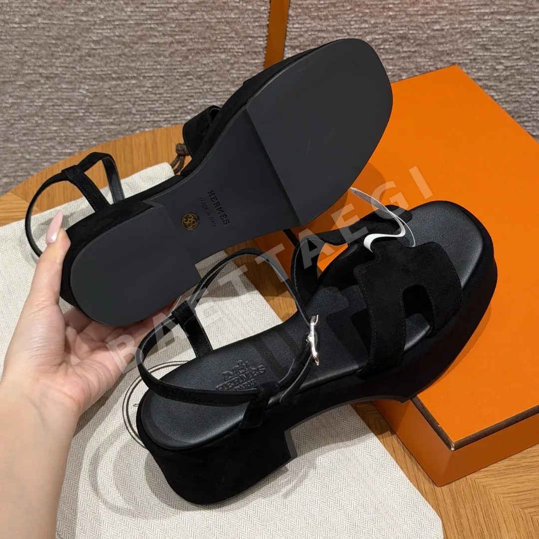 에르메스 잼30 샌들 블랙 스웨이드 상세 이미지 8