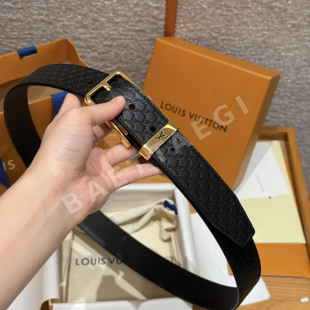 루이비통 남성 소가죽 핀 버클 벨트 상세 이미지 4