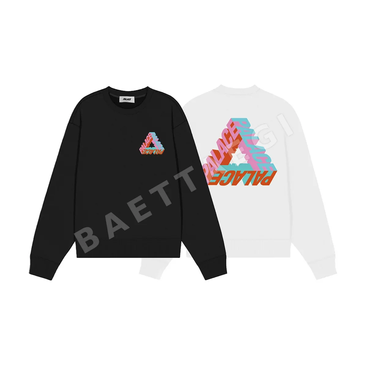 팔라스 컬러풀 문자 크루넥 긴팔 티셔츠 89805
