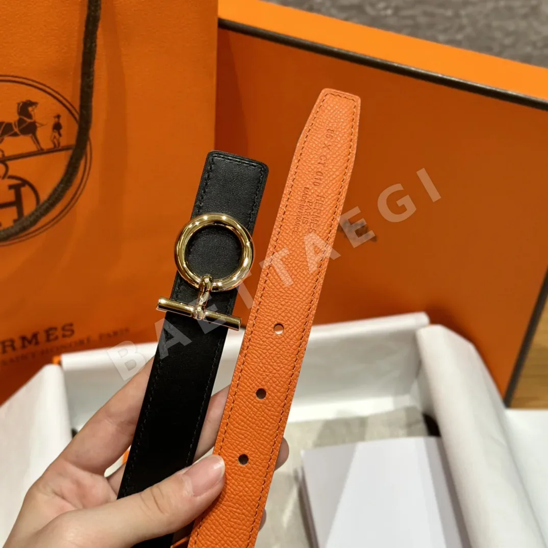 에르메스 셰뉴 당크르 버클 양면 가죽 벨트 상세 이미지 8