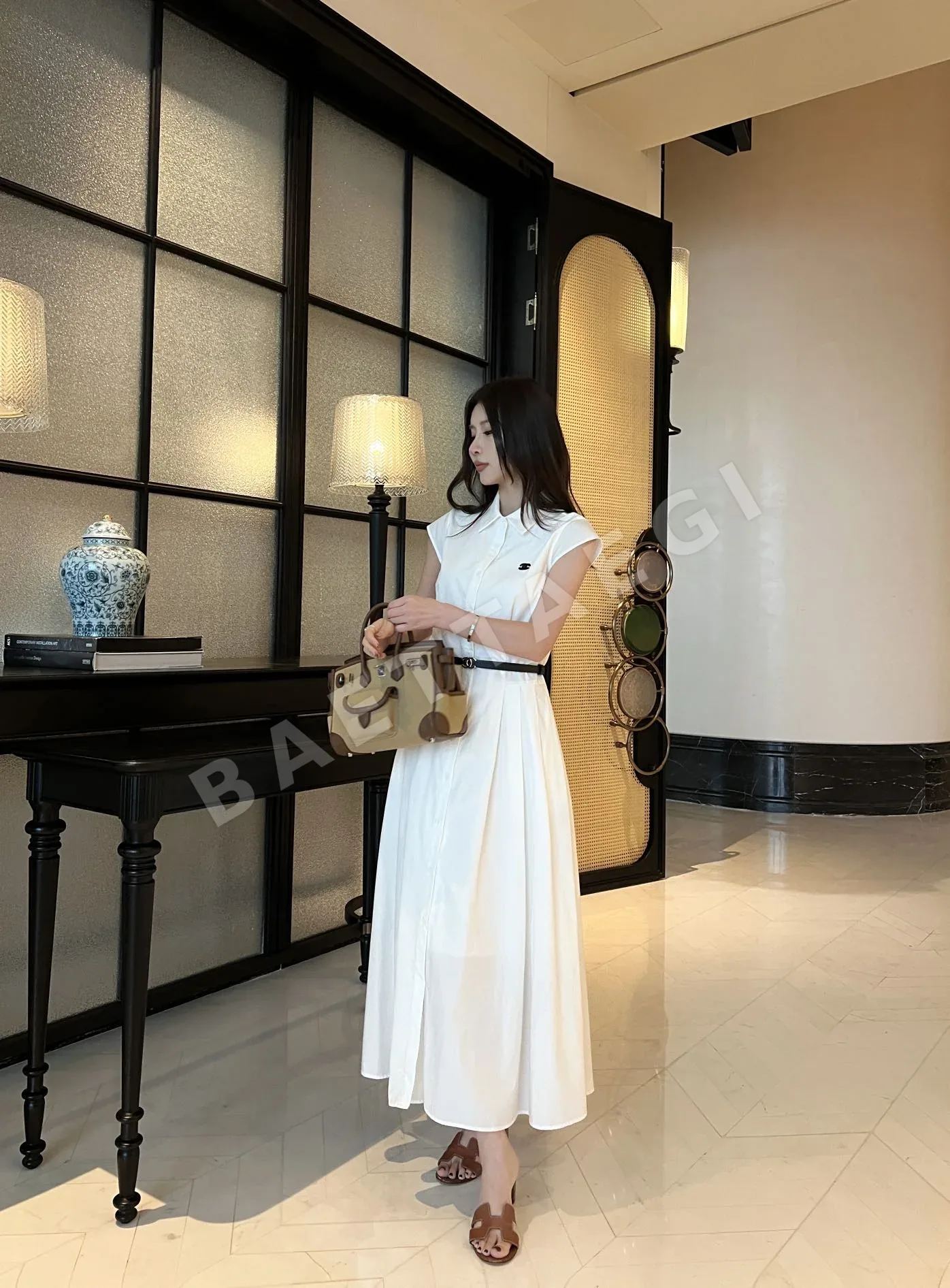 샤넬 노슬리브 A라인 원피스 상세 이미지 3