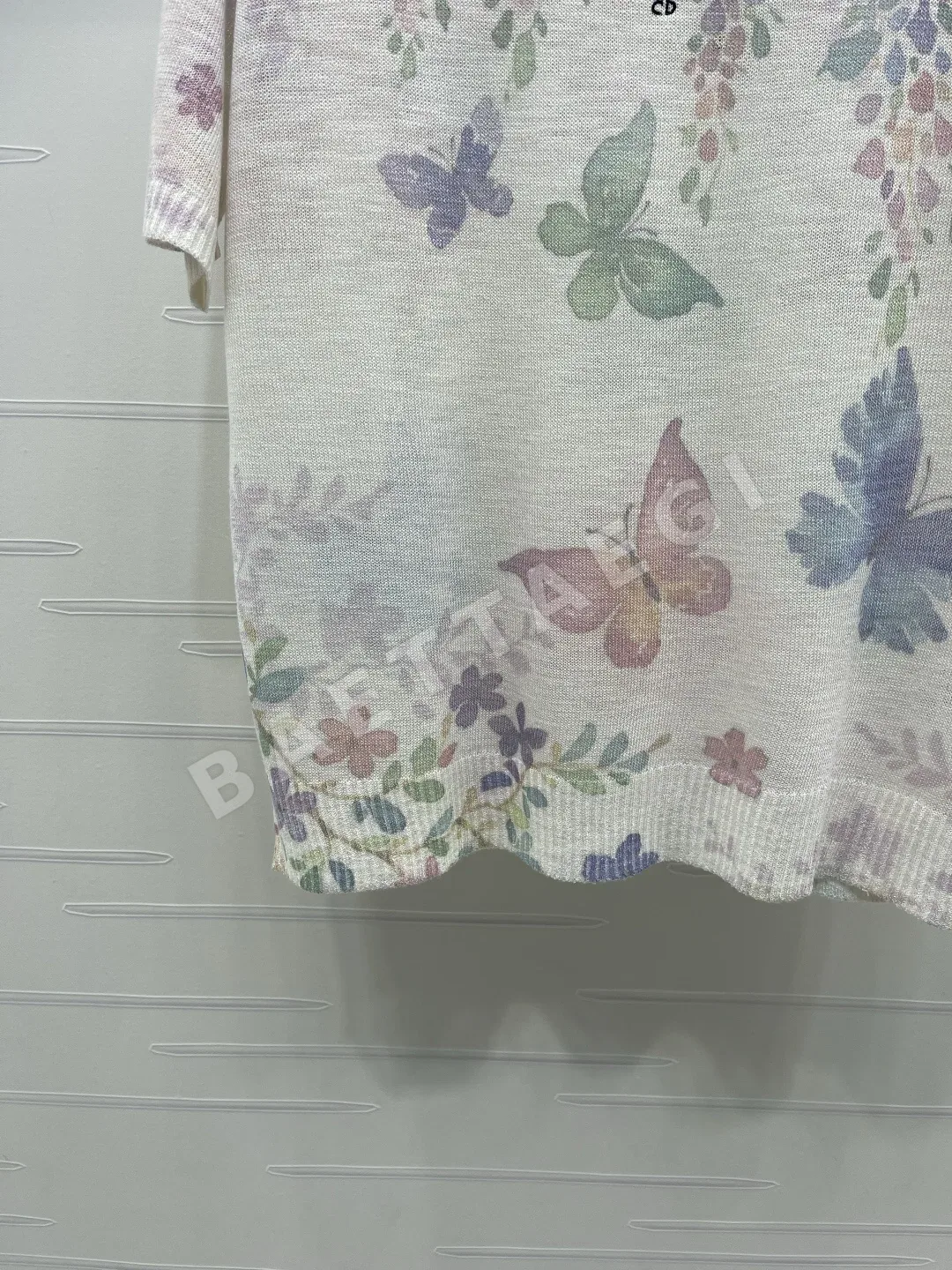 디올 꽃무늬 아이스 실크 니트 반팔 탑 상세 이미지 5