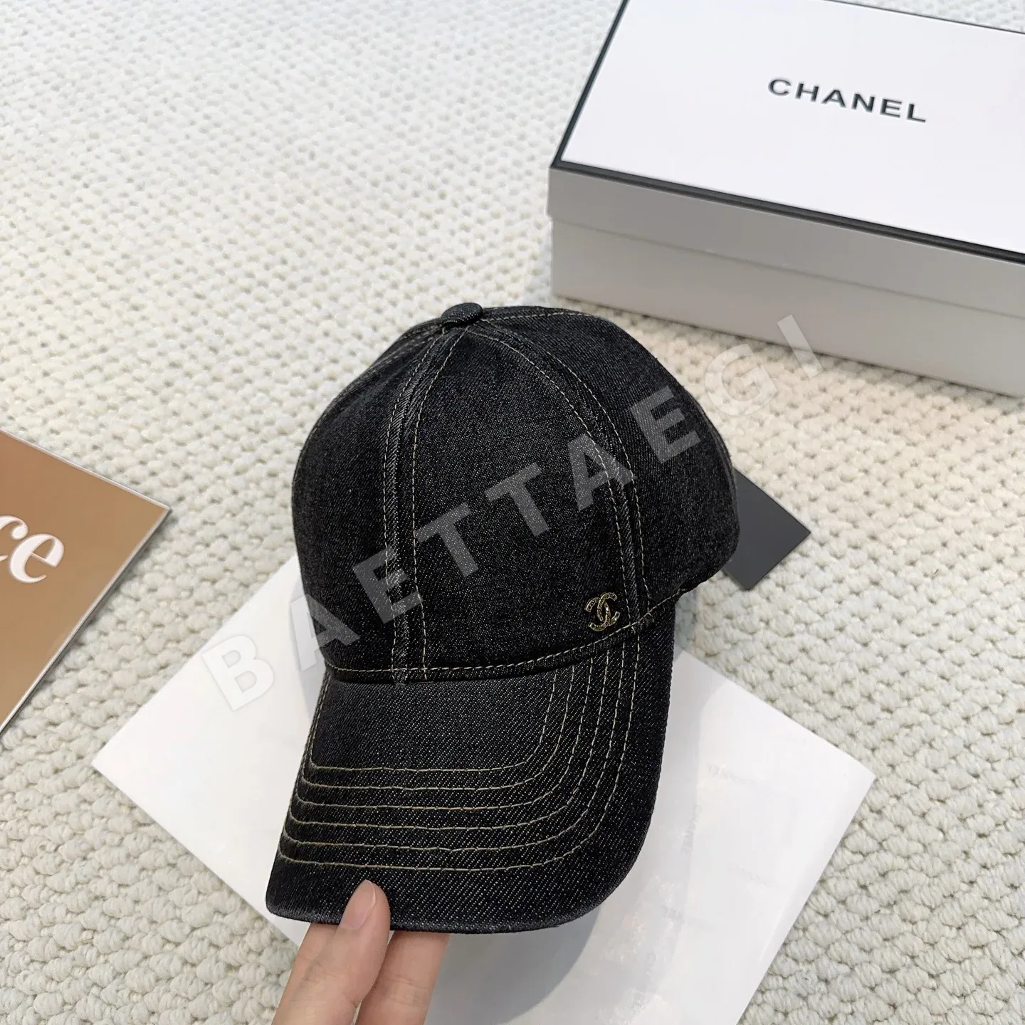 샤넬 데님 블루 레트로 야구모자 상세 이미지 2
