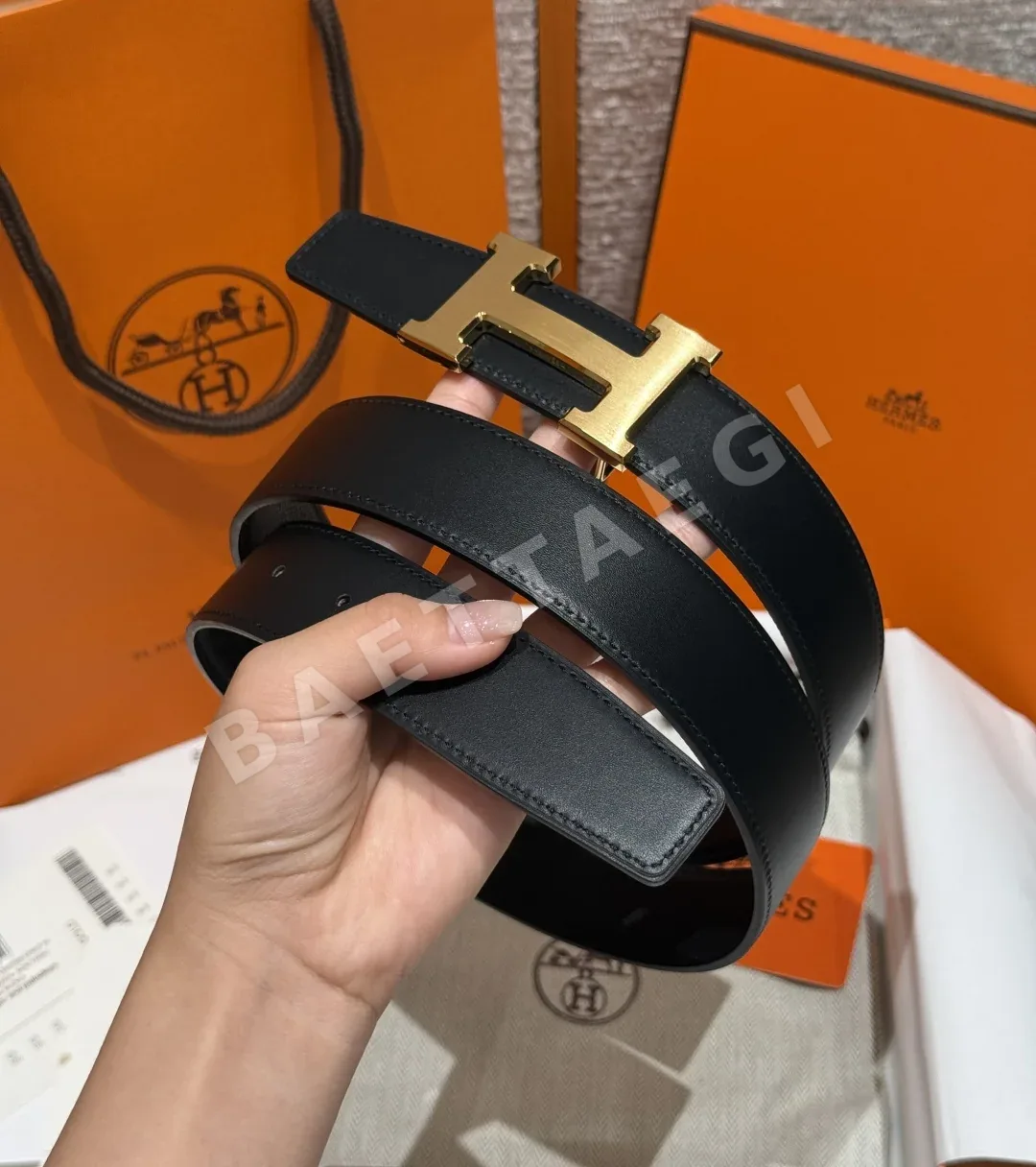 에르메스 H 버클 리버시블 가죽 벨트 32mm 상세 이미지 2