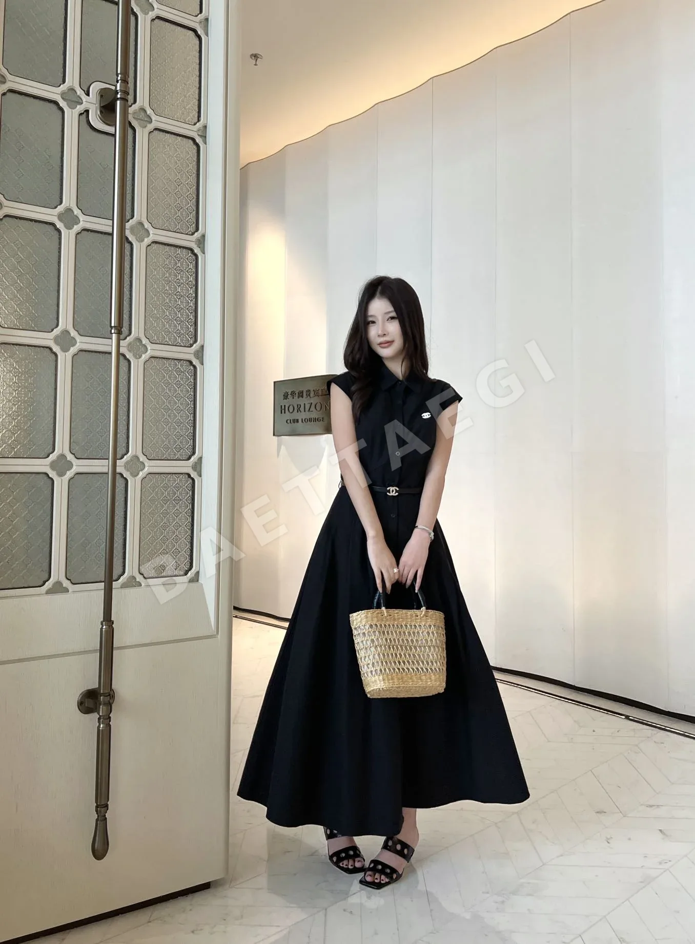 샤넬 민소매 A라인 원피스 여성용 상세 이미지 2