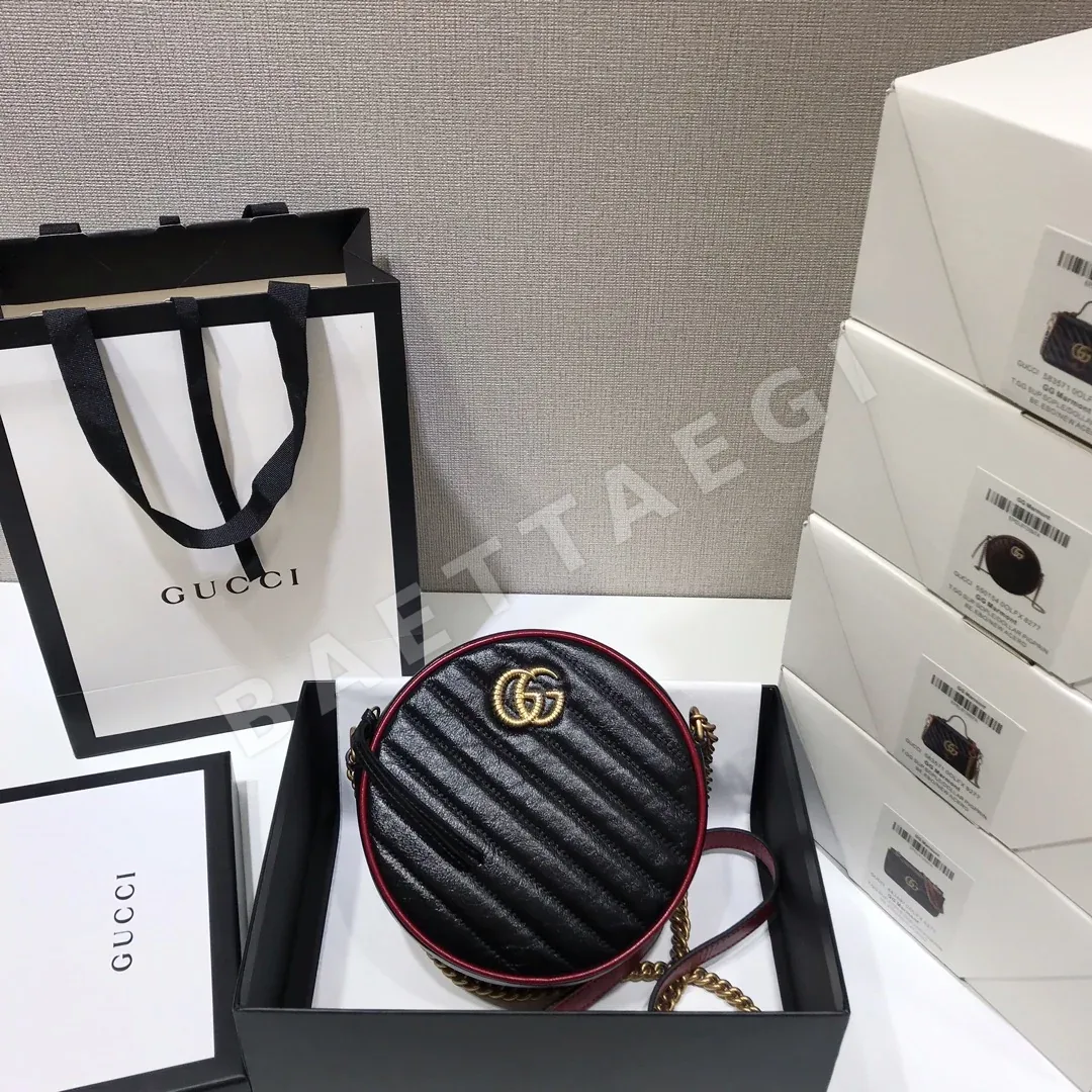 구찌 GG 마몬트 컬러 블록 라운드 백 GD-550154