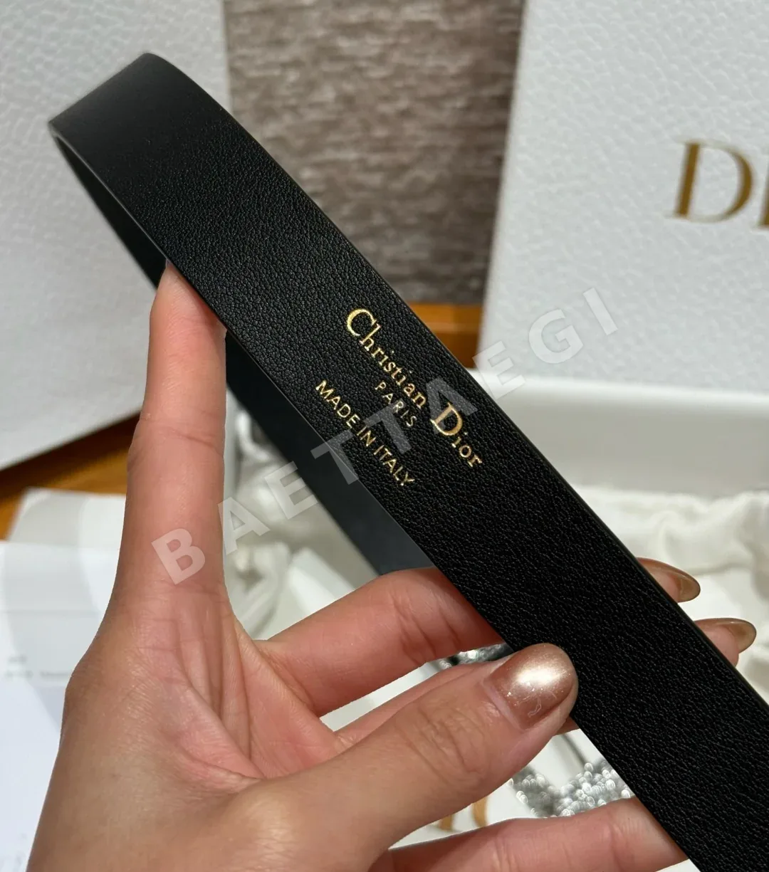 디올 JD280 카나쥬 블랙 소가죽 벨트 상세 이미지 9