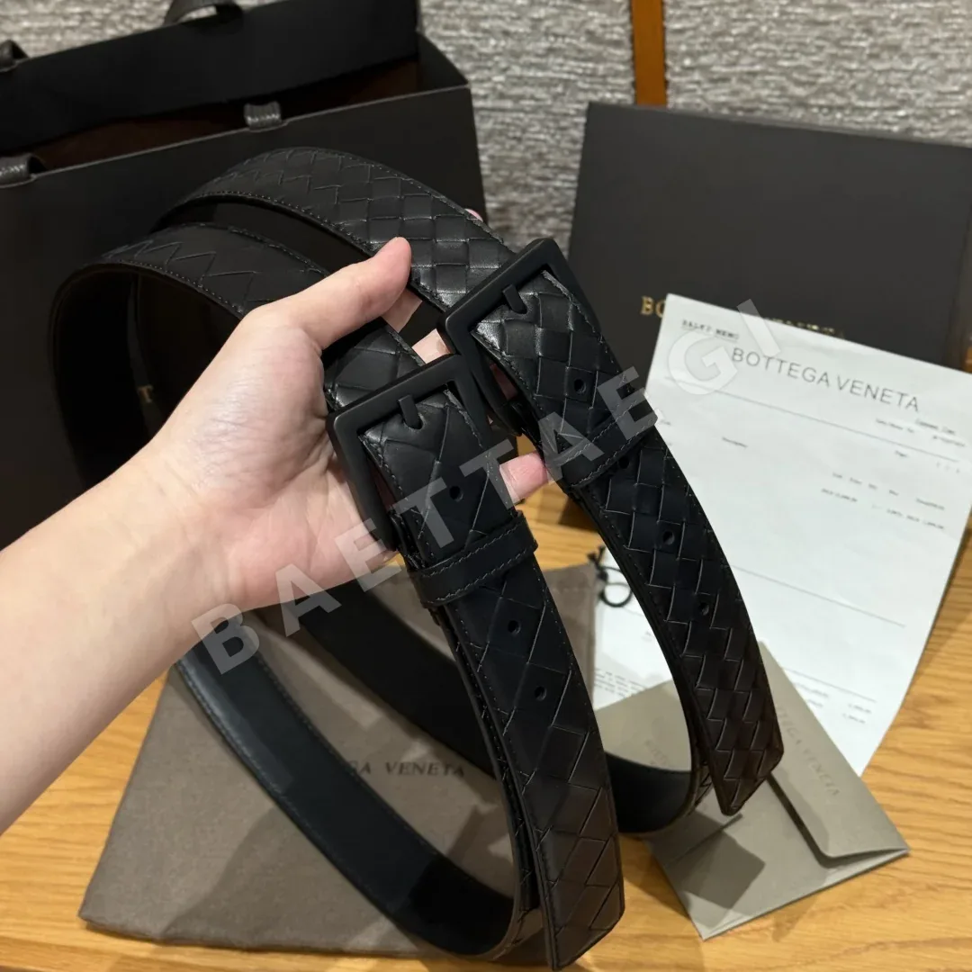 보테가베네타 인트레차토 가죽 벨트 176902