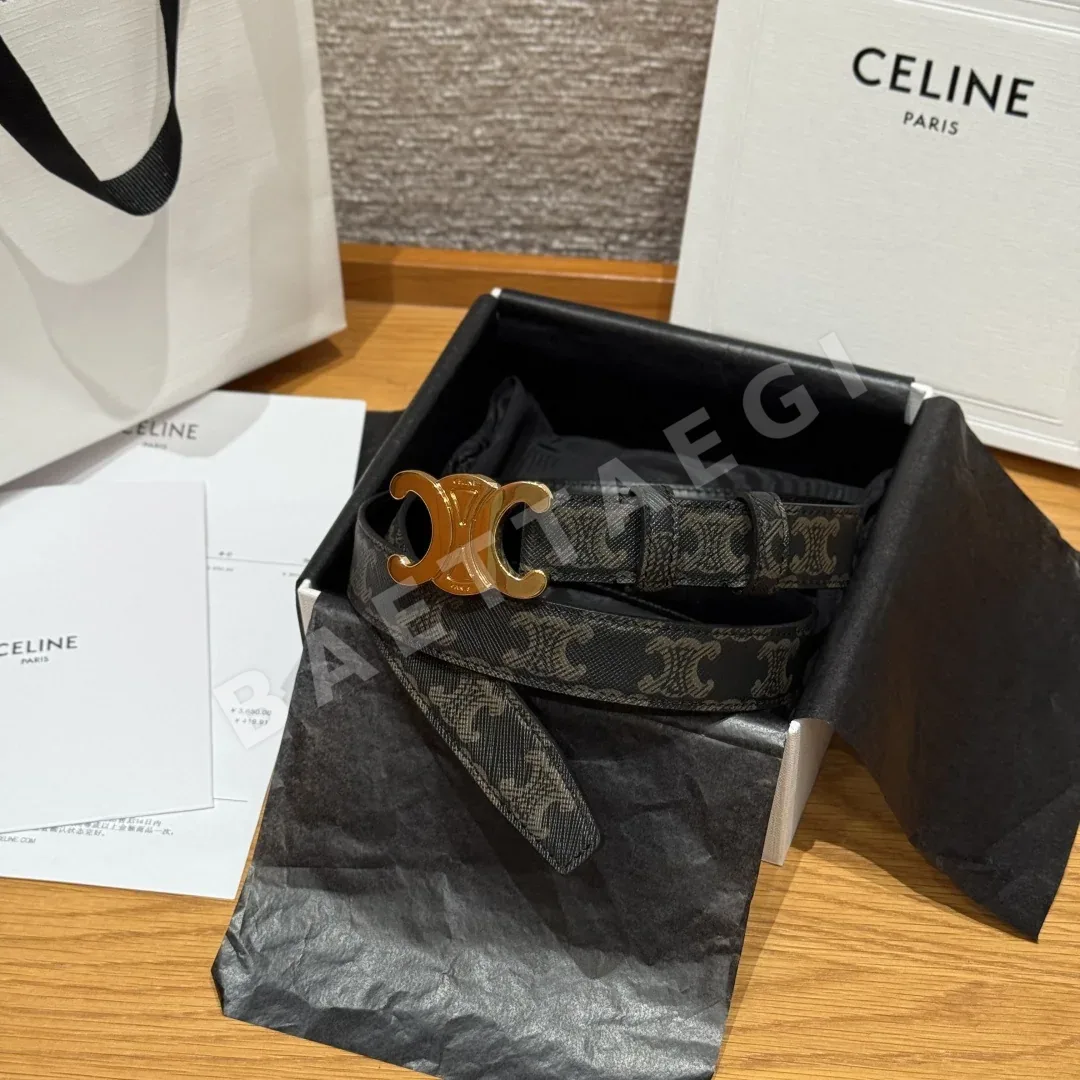 셀린느 트리옴프 양면 가죽 벨트 177129