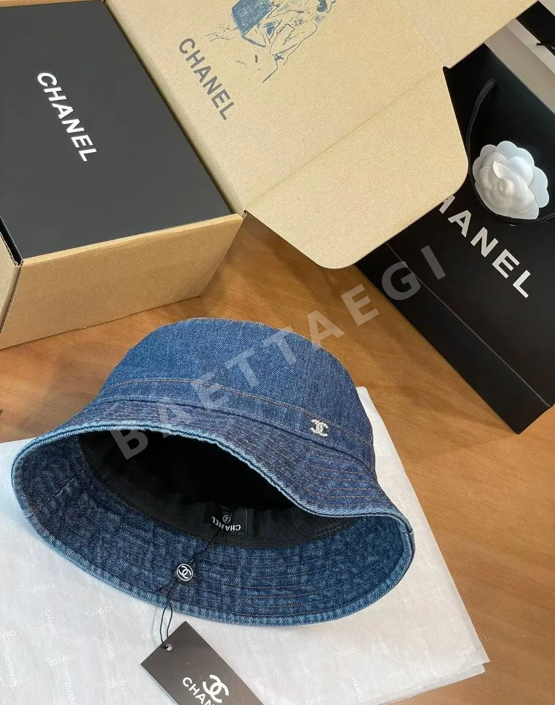 샤넬 데님 카우보이 버킷햇 모자 상세 이미지 4