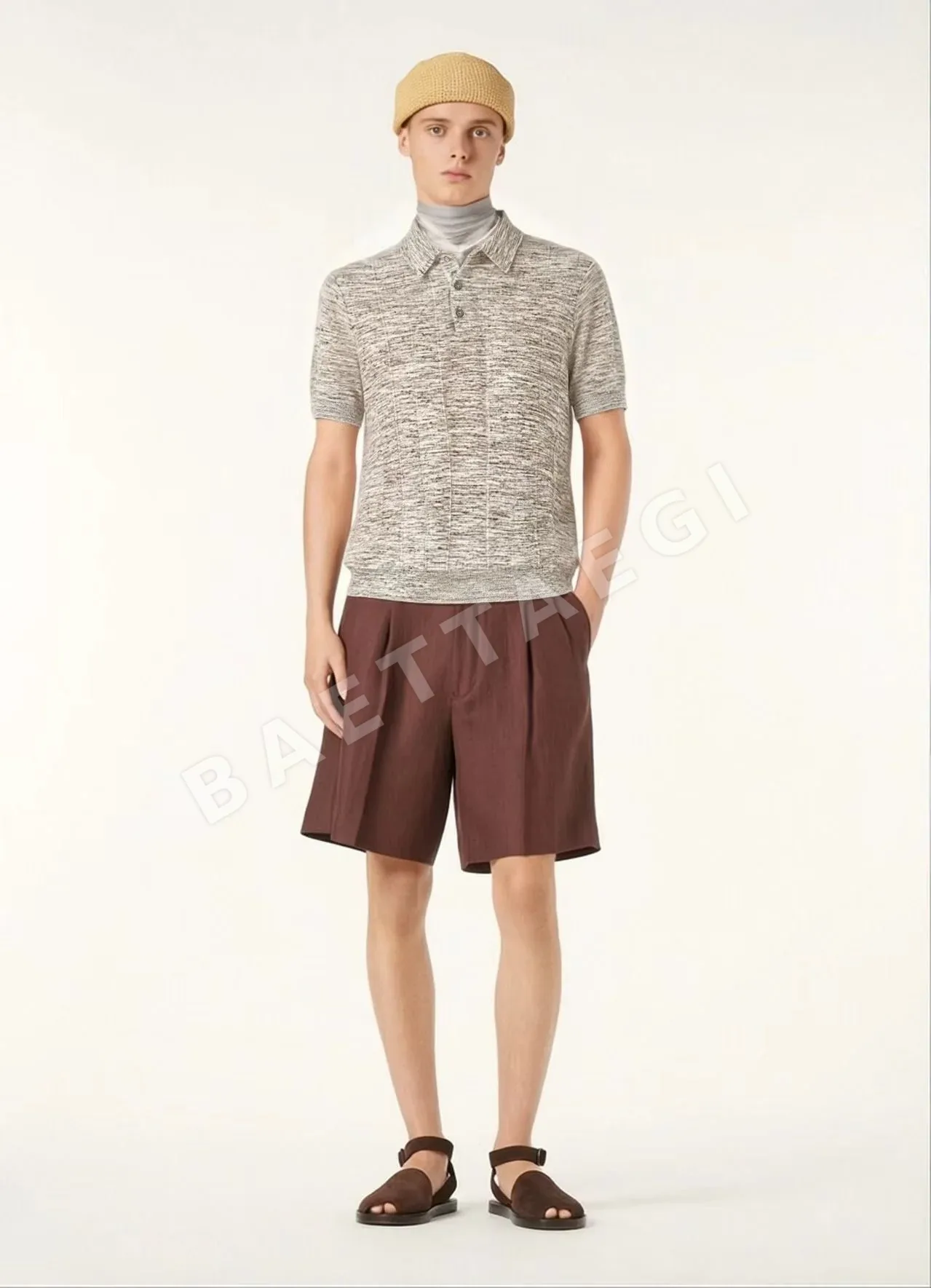 로로피아나 남성 린넨 반팔 티셔츠 115062