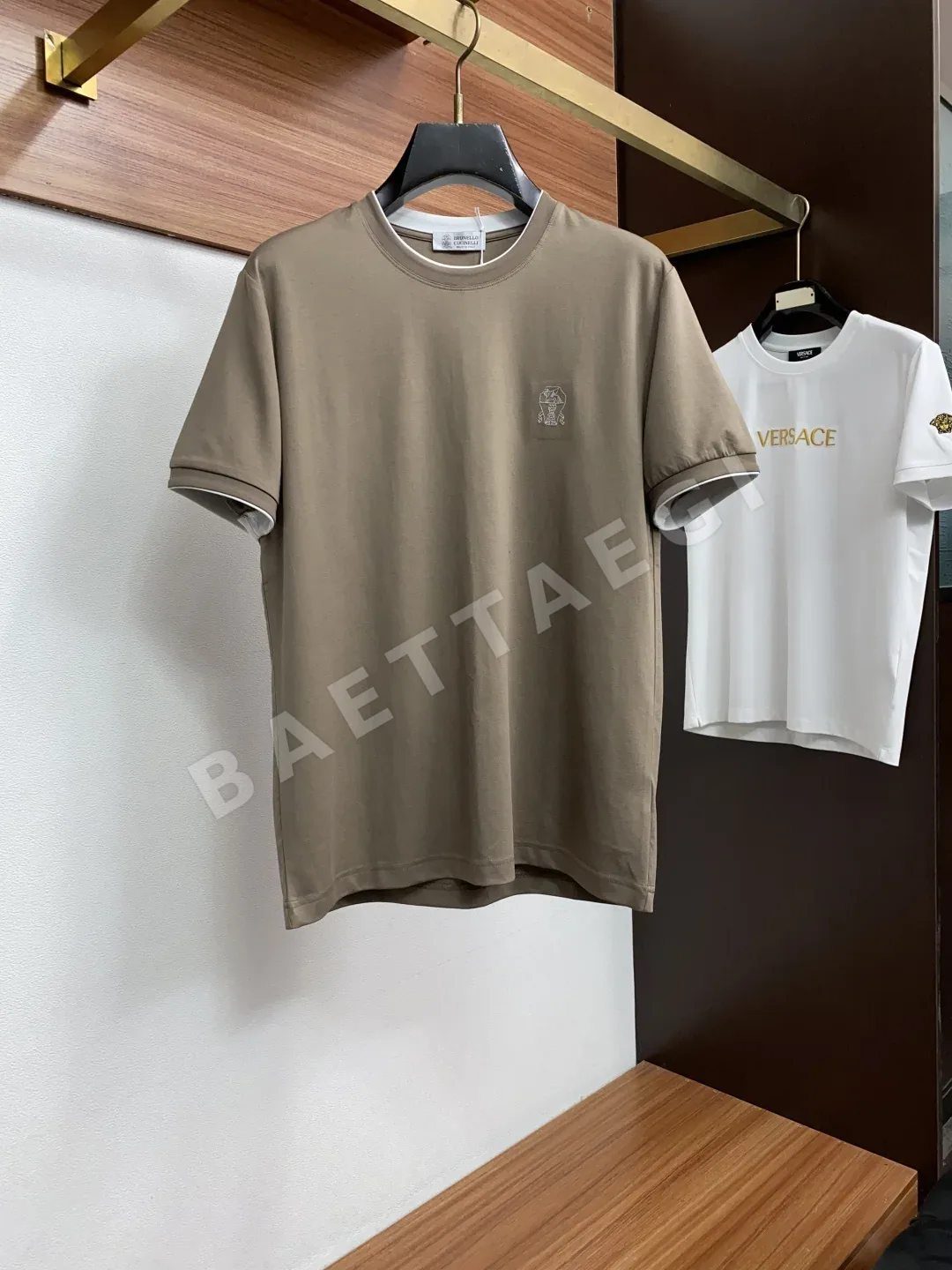 브루넬로쿠치넬리 남성 마세라제 코튼 반팔 티셔츠 상세 이미지 1