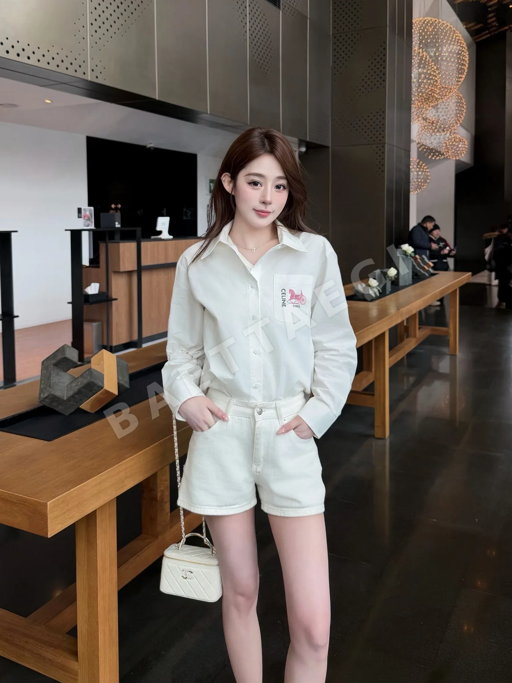 셀린느 포켓 레터 프린트 셔츠 상세 이미지 1