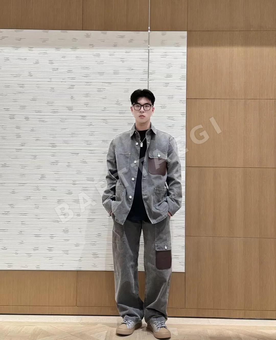 스톤아일랜드 가죽 포켓 데님 재킷 긴팔 상세 이미지 5