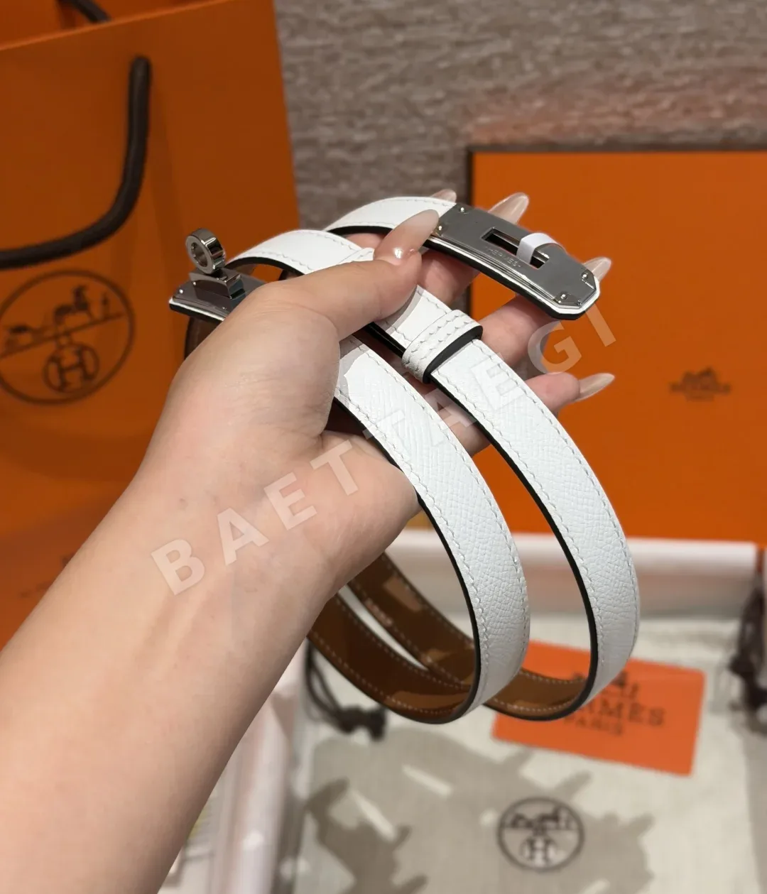 에르메스 켈리 18mm 가죽 벨트 상세 이미지 4