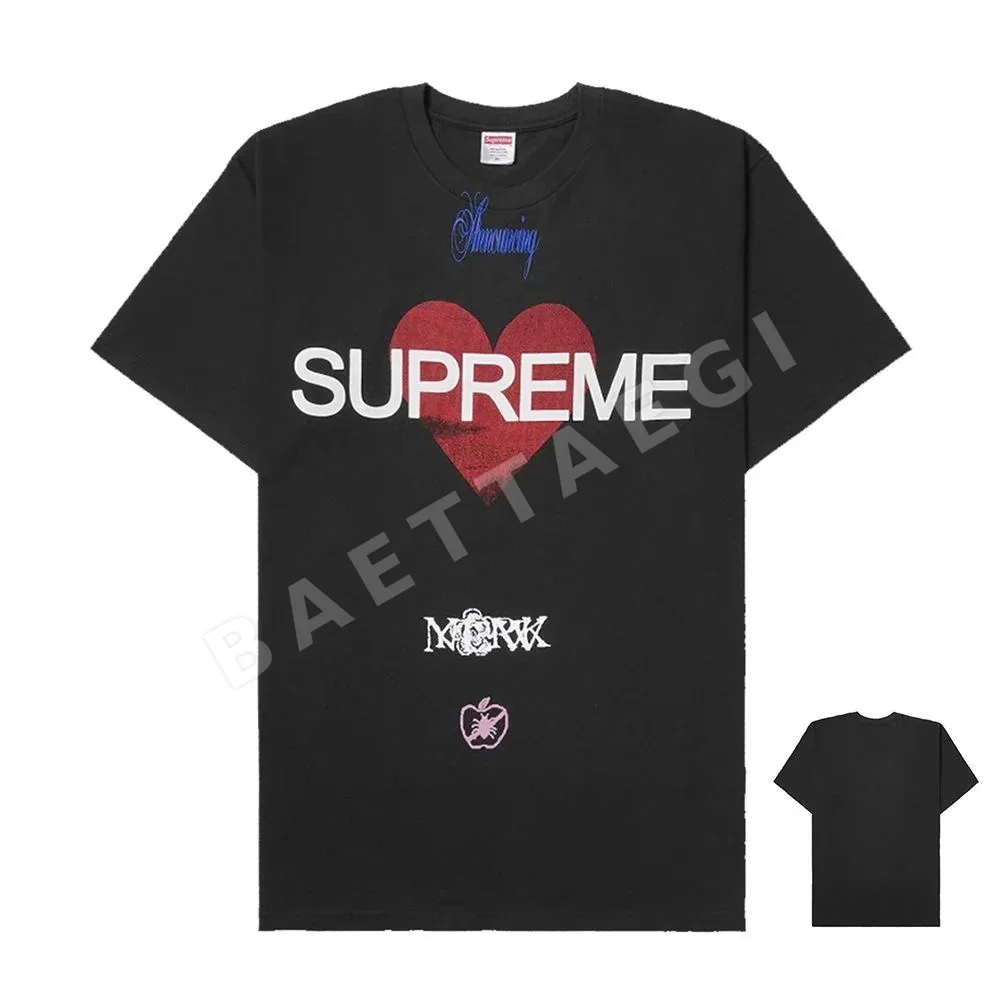 슈프림 남성 코마 코튼 크루넥 반팔 티셔츠 상세 이미지 5