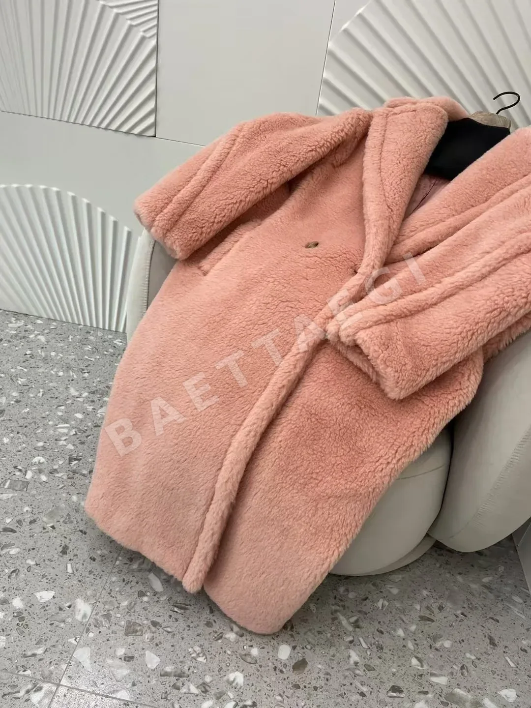 막스마라 테디베어 스모키 핑크 자켓 상세 이미지 7