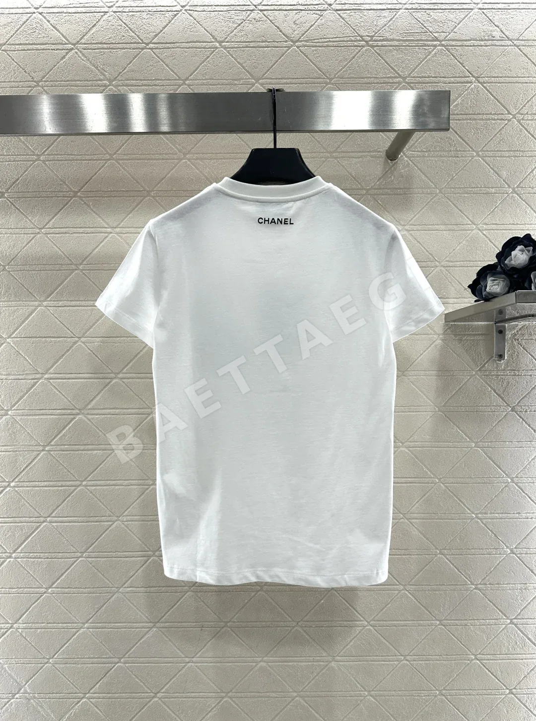 샤넬 까멜리아 코튼 카라 반팔 티셔츠 6055 상세 이미지 6