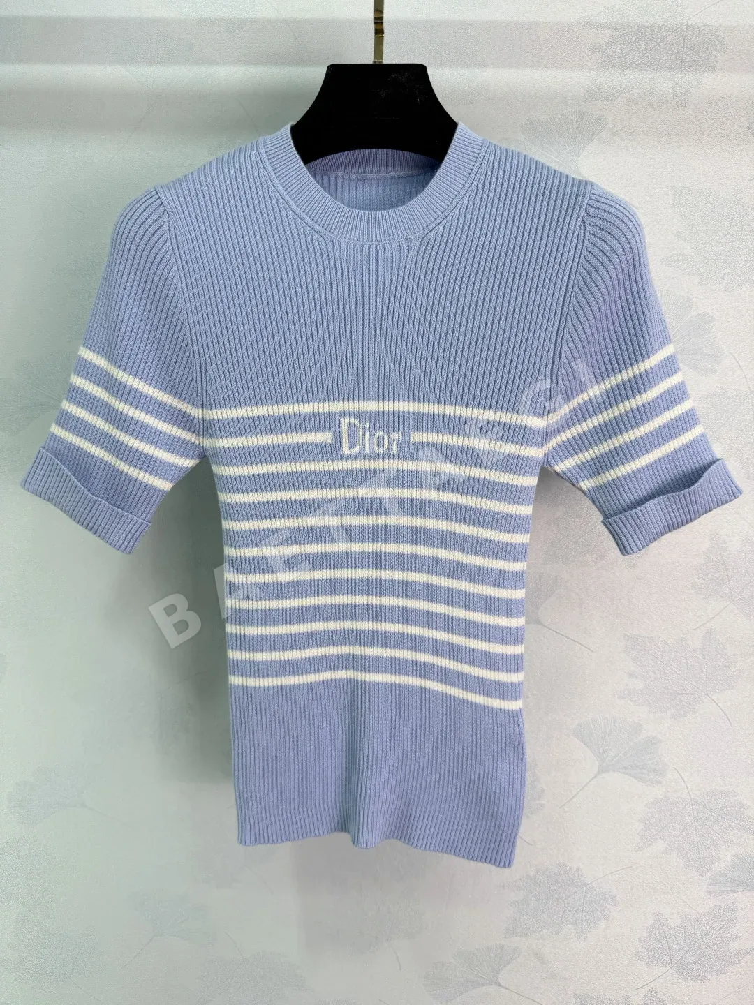 디올 스트라이프 니트 반팔 티셔츠 상세 이미지 3