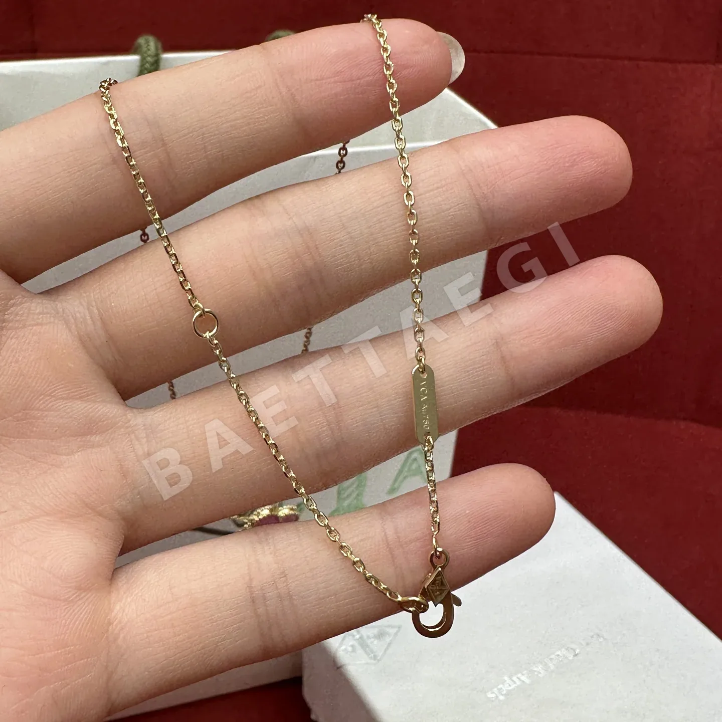 반클리프앤아펠 핑크 에나멜 꽃 목걸이 상세 이미지 4