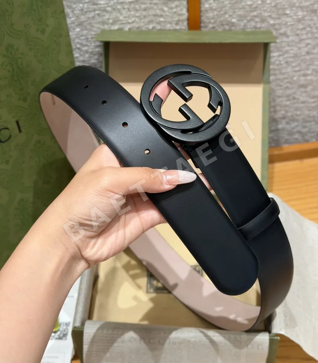 구찌 인터로킹 G 가죽 벨트 40mm 상세 이미지 3