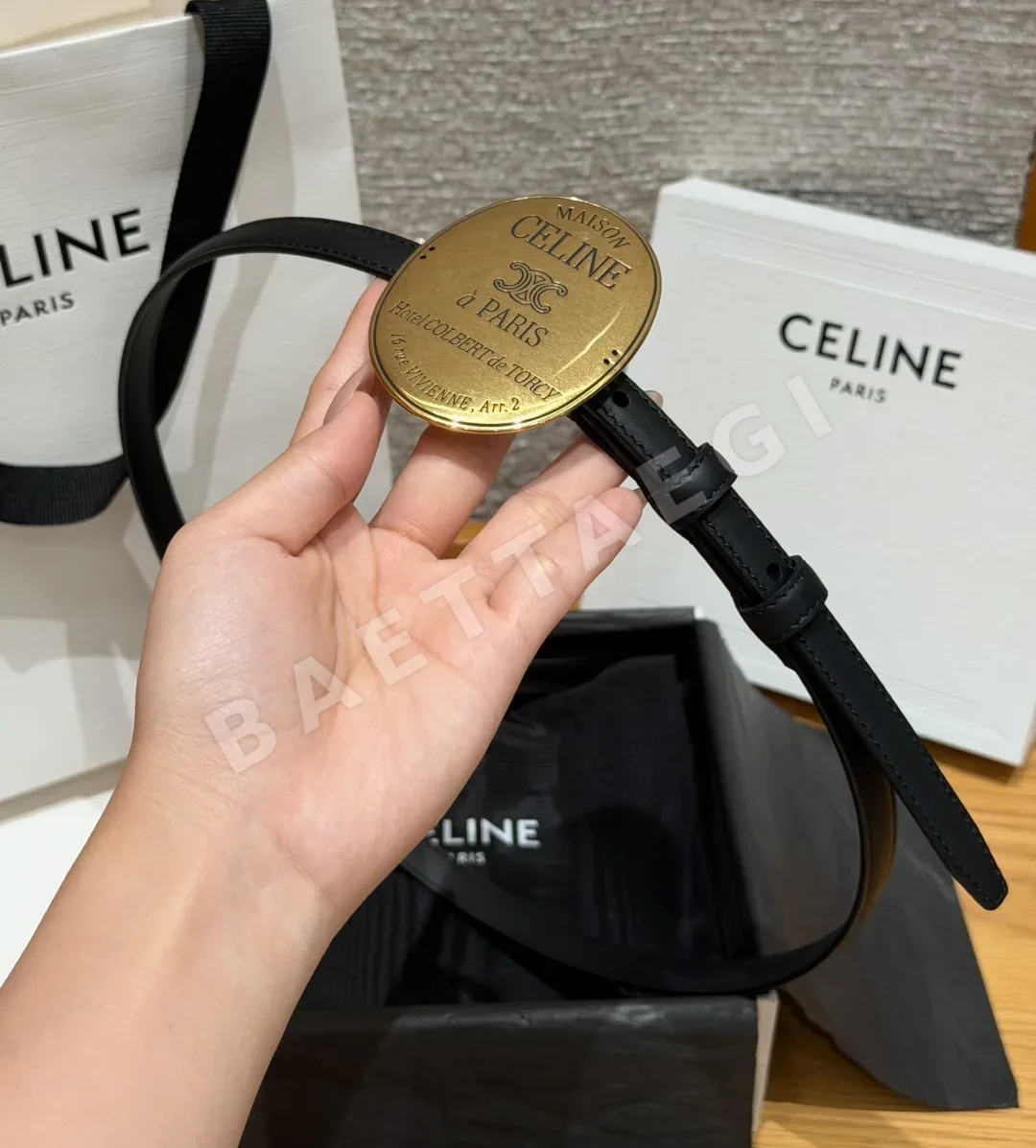 셀린느 메종 13mm 가죽 벨트 상세 이미지 3