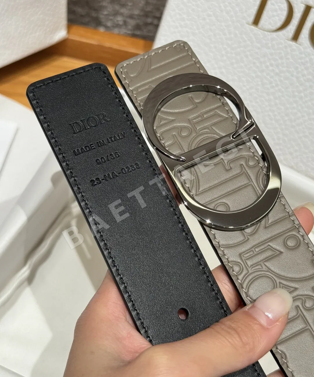 디올 양면 버클 35mm 가죽 벨트 상세 이미지 6