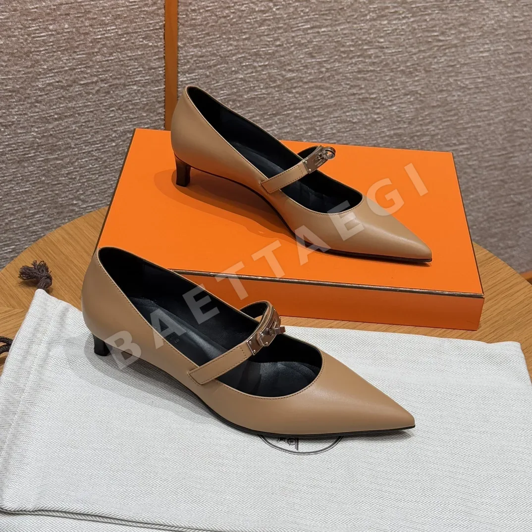에르메스 키아라 40 Natural Calfskin 하이힐 상세 이미지 7