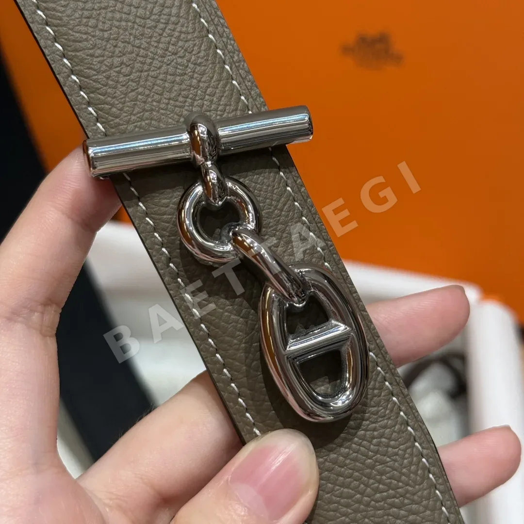 에르메스 요트 버클 양면 카프스킨 벨트 상세 이미지 5
