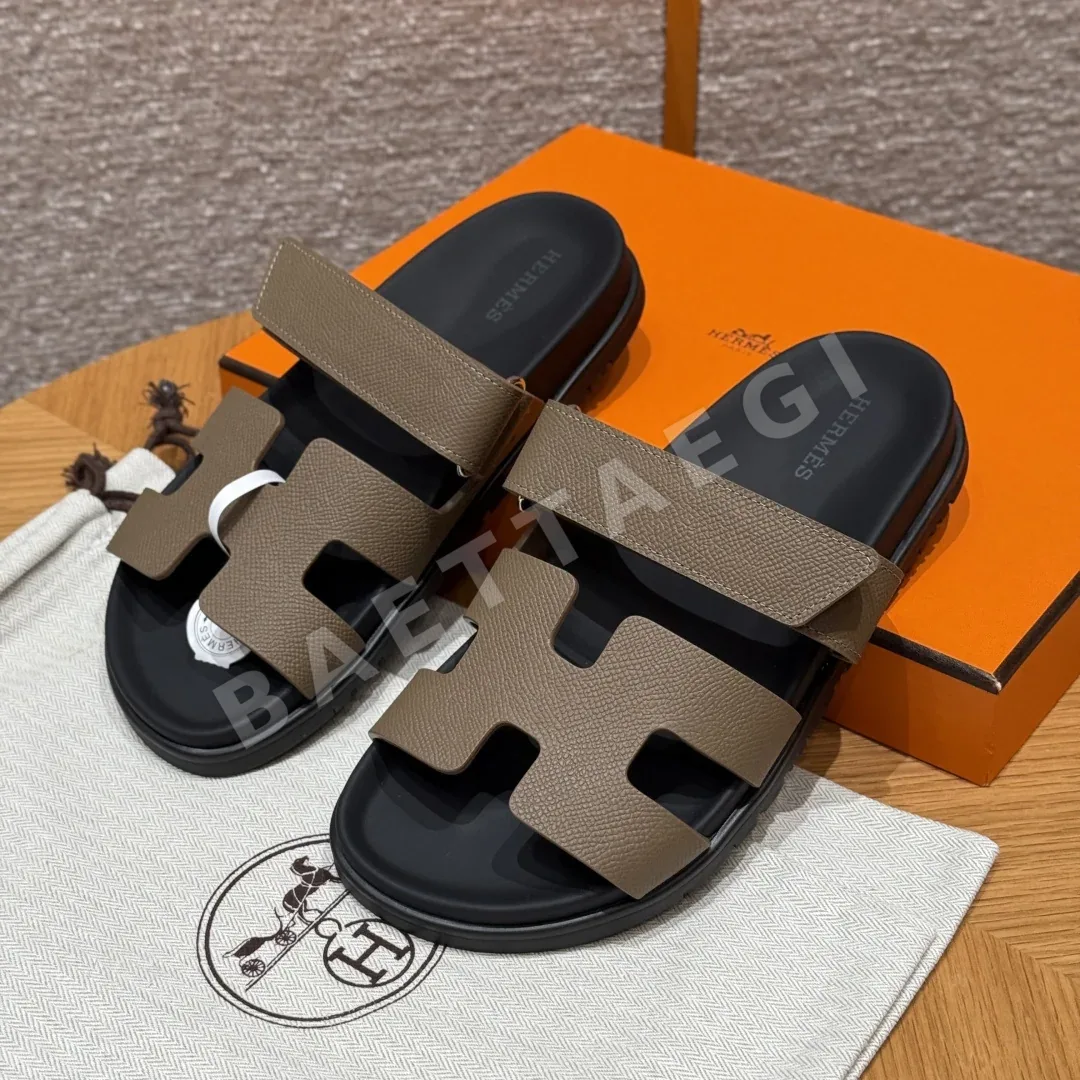 에르메스 시프레 샌들 에투프 카프스킨 야자수 프린트 164441