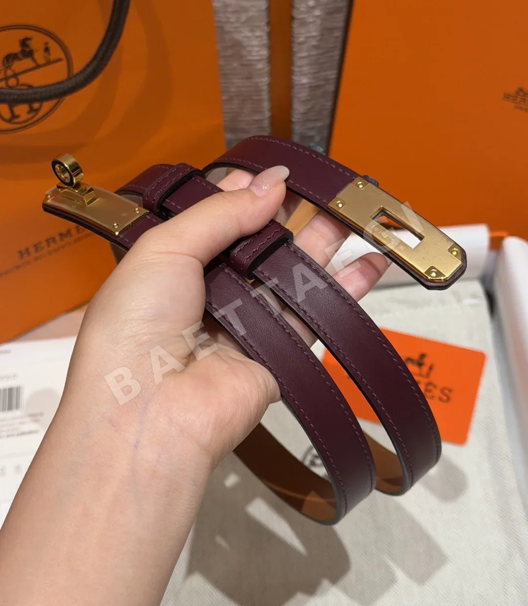 에르메스 켈리 버클 스위프트 카프스킨 벨트 상세 이미지 8
