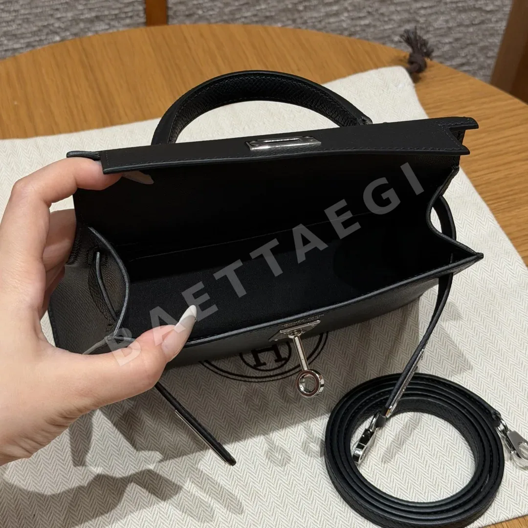 에르메스 켈리 미니 2 블랙 가방 상세 이미지 6