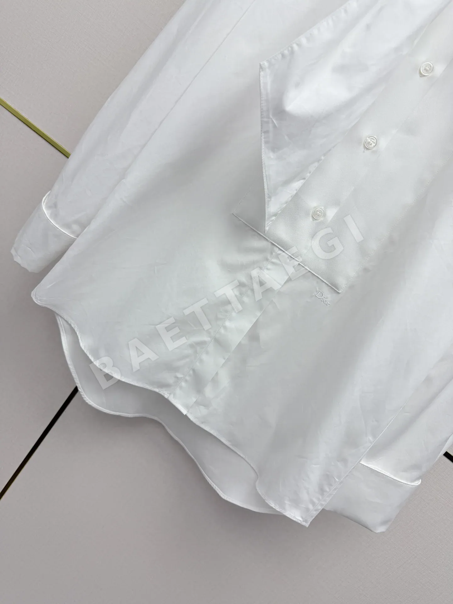 디올 D레터 카라 면 긴팔 셔츠 상세 이미지 6