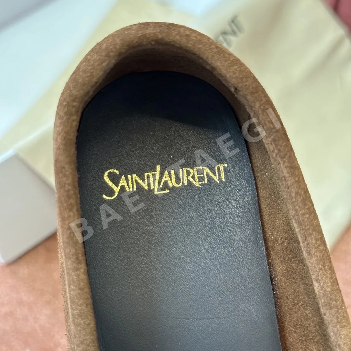 생로랑 YSL 앞코 덮인 플랫 뮬 상세 이미지 5
