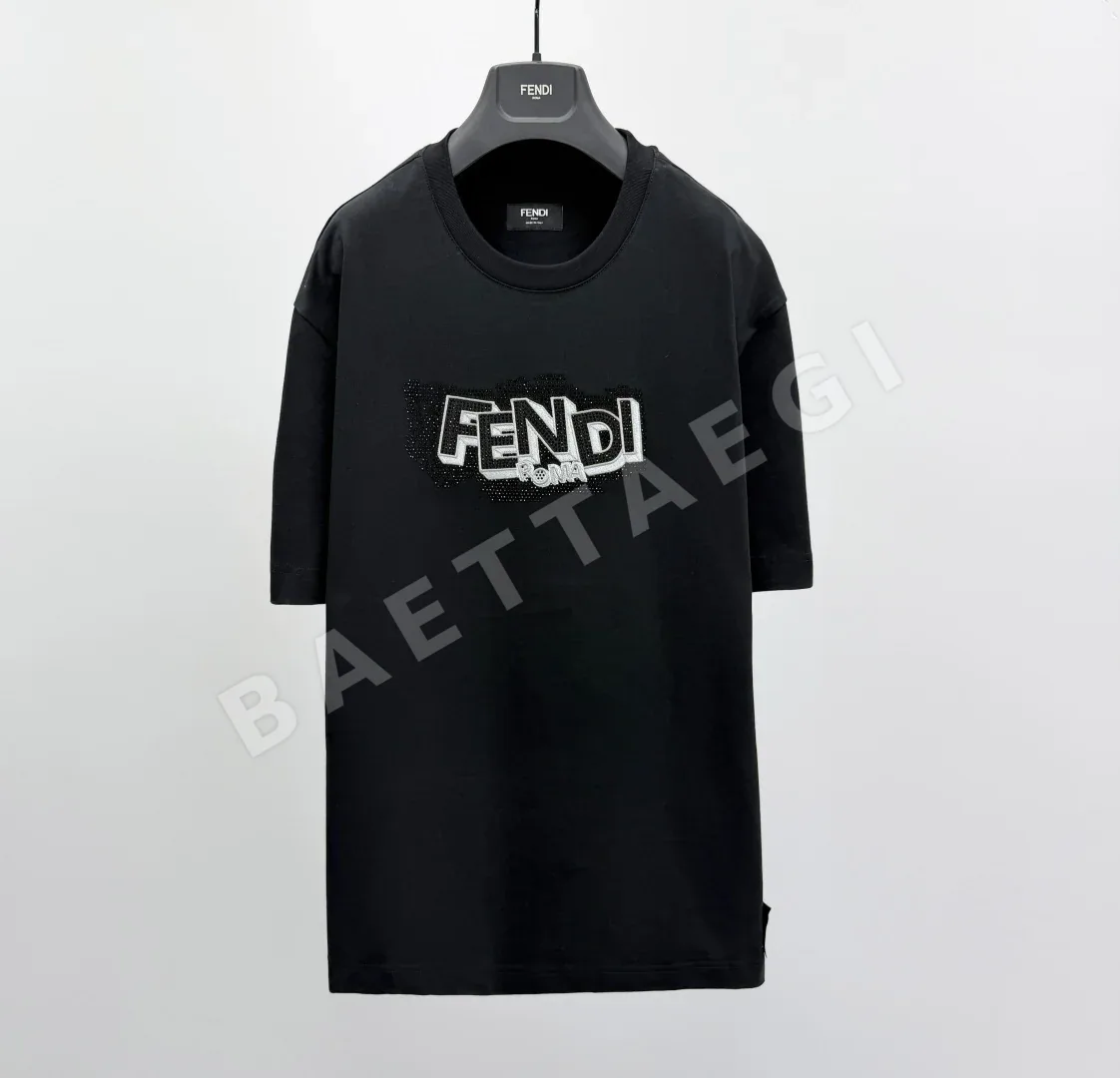 펜디 남성 슬림핏 반팔 면 티셔츠 49787